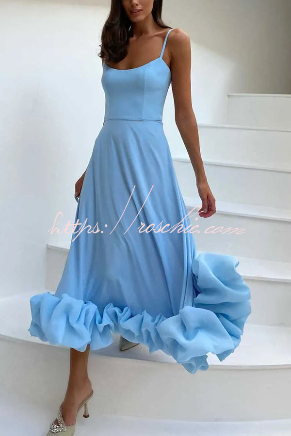 Flounce Bustier Midi Dress for Parties & Banquets