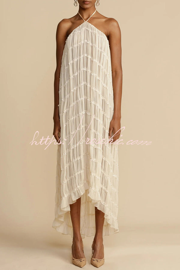 Pleated Tiered Maxi Skirt with Drawstring Waist | Vacation Wear