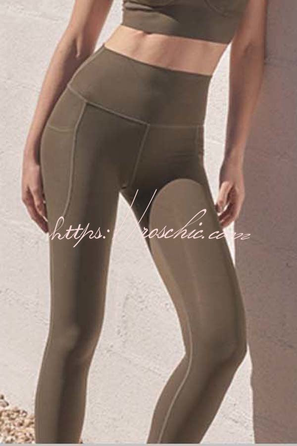 High Waist Slim Fit Yoga Leggings – Ankle Length