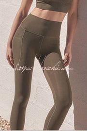 High Waist Slim Fit Yoga Leggings – Ankle Length