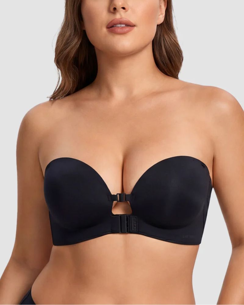 Front-Closure Strapless Push-Up Bra