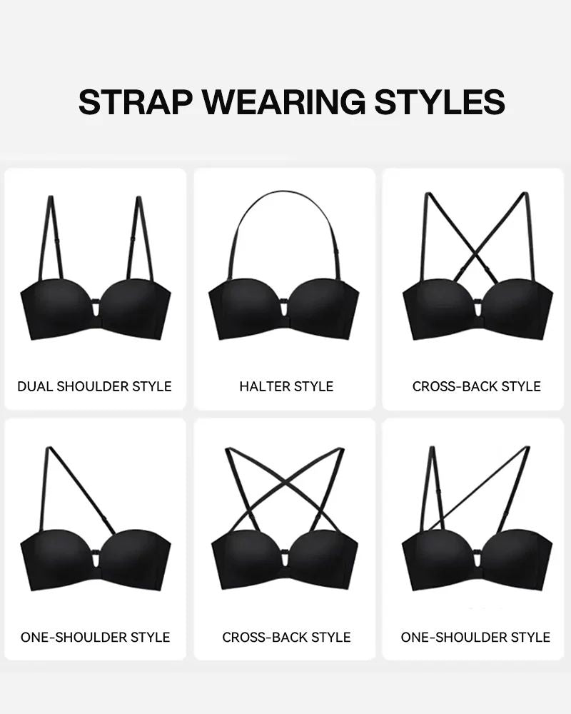 Front-Closure Strapless Push-Up Bra