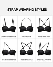 Front-Closure Strapless Push-Up Bra