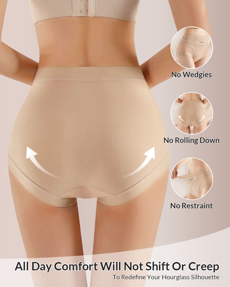 High-Waisted Seamless Ice Silk Shaping Briefs (6 Pack)