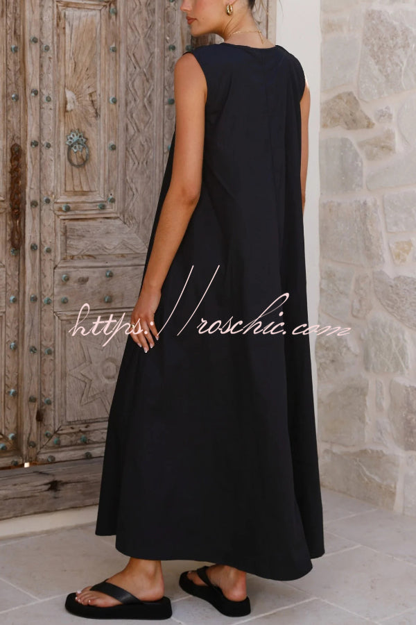 Sleeveless Loose Maxi Dress for Vacation & Casual Wear