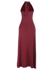 Elegant Chic Statement High Slit Backless Bodycon Gowns Dress, Slim-Fitting Design, Perfect for Formal Wear, Evening Wear & Special Occasions, Stylish Women's Clothing