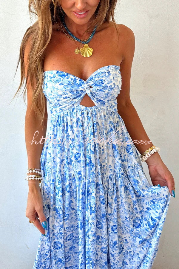 Floral Print Off-Shoulder Maxi Dress | Vacation Resort Wear