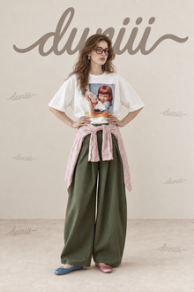 Duniii Pleated Barrel-Leg Pants