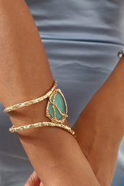 Lava Texture Open Bangle Bracelet