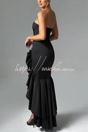 Off-Shoulder Sleeveless Slim Fit Maxi Dress
