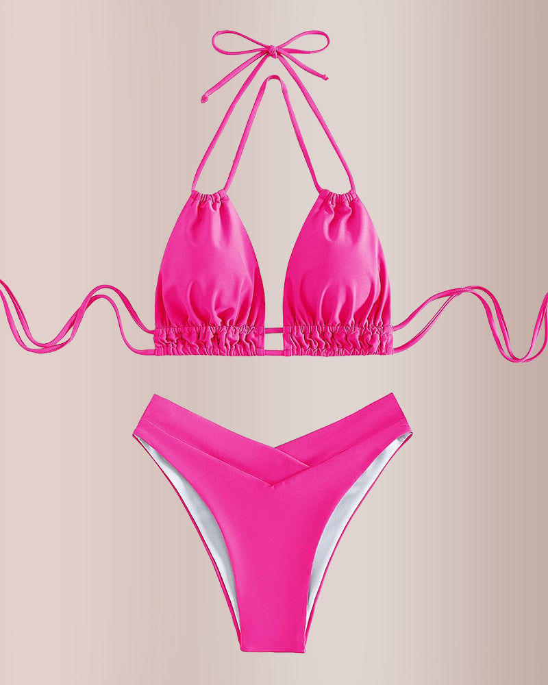 Tie-Back Triangle Bikini Top – High-Cut Swimwear