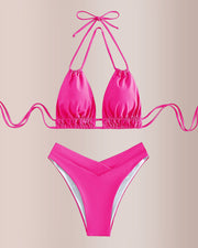 Tie-Back Triangle Bikini Top – High-Cut Swimwear
