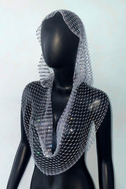 Fishnet Rhinestone Hooded Vest Top