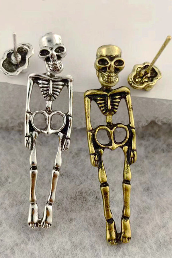 Boucles d'oreilles vintage squelette d'Halloween