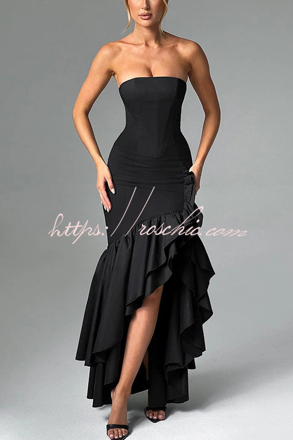 Off-Shoulder Sleeveless Slim Fit Maxi Dress
