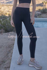 High Waist Slim Fit Yoga Leggings – Ankle Length