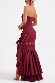 Off-Shoulder Sleeveless Slim Fit Maxi Dress