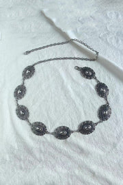 Retro Geometric Metal Waist Chain – Gold & Silver
