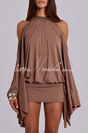 Butterfly Embroidered Sequin Chain Backless Mini Dress