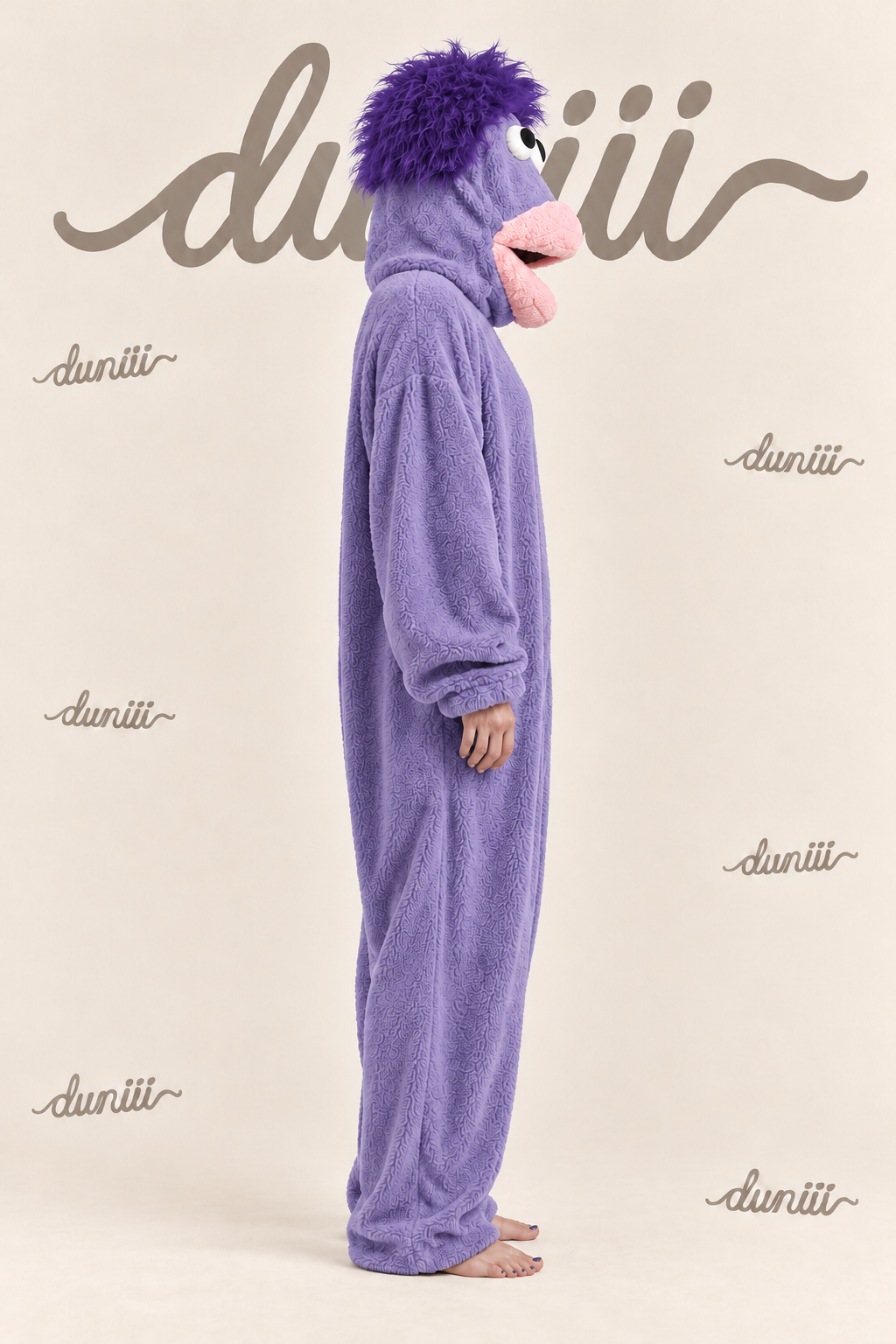 Duniii Monster Character Onesie with Contrast Pocket