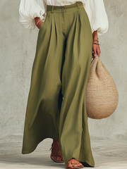 Puff Sleeve Wide-Leg Pants Set | Two-Piece Coord