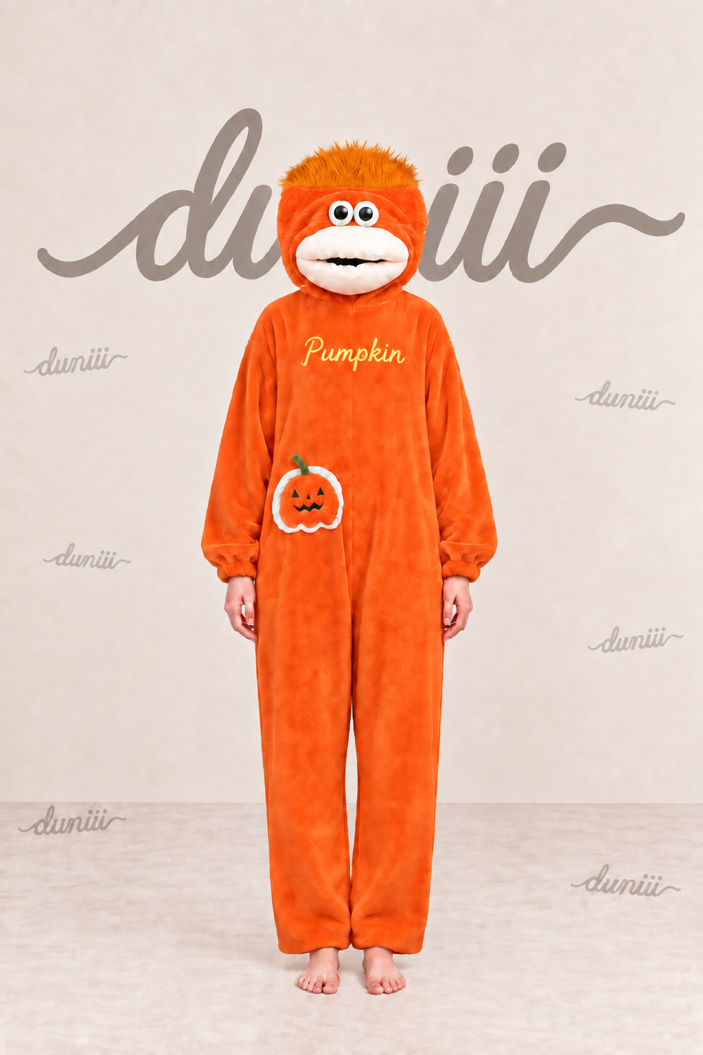 Duniii Monster Character Onesie with Contrast Pocket