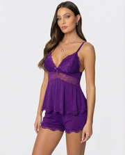 Lace-Trim Cami & Shorts Pajama Set