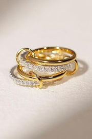 Interlocking Stacked Diamond Rings | Set of 3