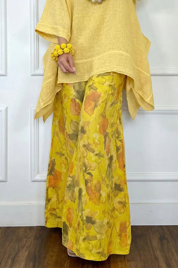 Sunshine Yellow Linen-Look Resort Set | Loose Fit