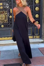 Sleeveless Off-Shoulder Backless Loose Maxi Dress