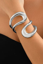 Twisted Double Layer Alloy Bracelet Necklace Ring Set