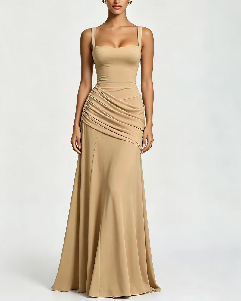 Elysian Ruched Maxi Slip Dress