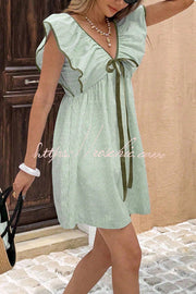 Striped Sleeveless V-Neck Mini Dress – Loose Fit Vacation