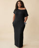 Solid Batwing Sleeve Lounge Dress