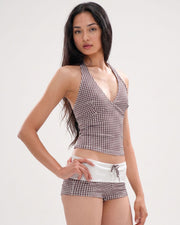 Check Pattern Bikini Top & Bottom Set