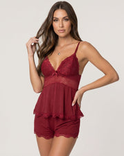 Lace-Trim Cami & Shorts Pajama Set
