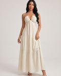 Women's Sleeveless Backless V-Neck Dress for Beach & Vacation
