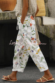 Women's Printed Loose-Fit Casual Pants with Pockets