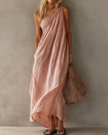 One-Shoulder Ruched Maxi Dress