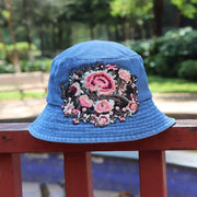 Embroidered Denim Bucket Hat | Ethnic Style