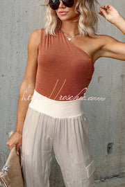 Satin High Waist Joggers with Pockets – Ankle Length