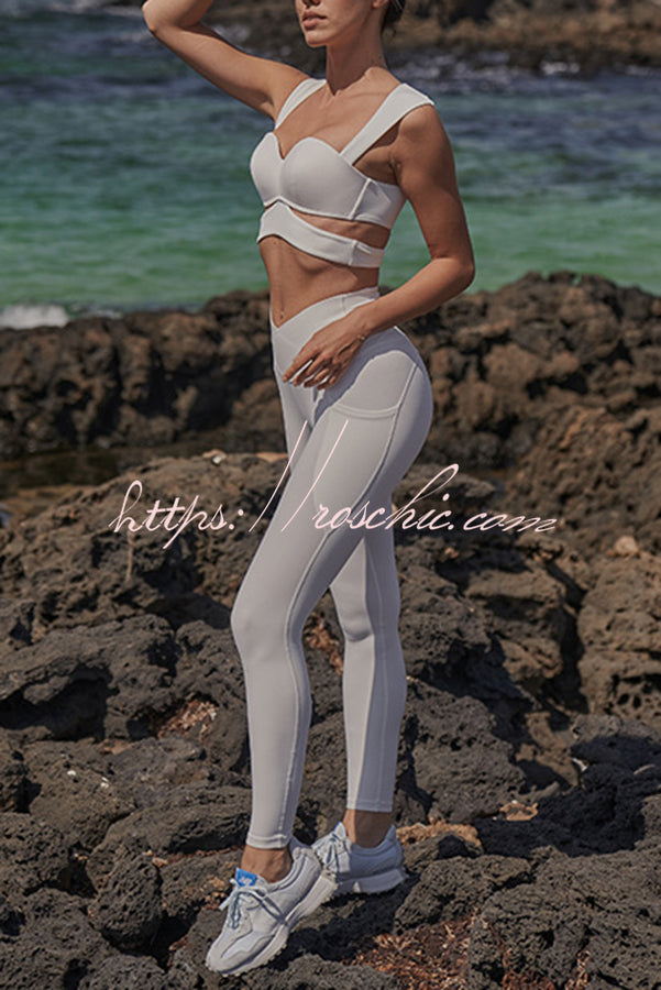 V-Waist Utility Yoga Leggings with Pockets