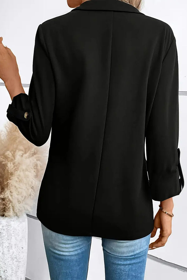 Slim Fit Long Sleeve Lapel Blazer for Women