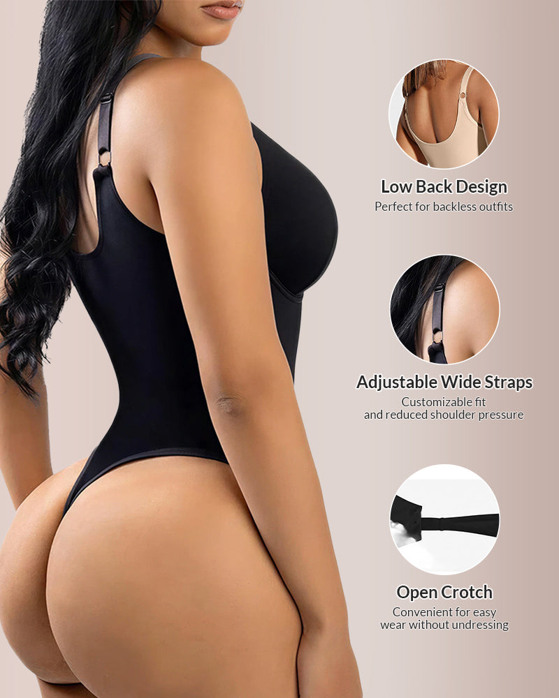 V Neck Bodysuit Shapewear with Tummy Control – Tank Style
