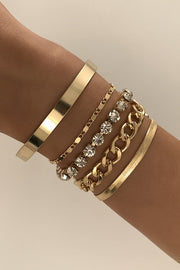 Ensemble de bracelets géométriques en strass personnalisés – Or et argent