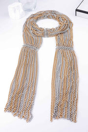 Exaggerated Layered Metal Chain Scarf Necklace