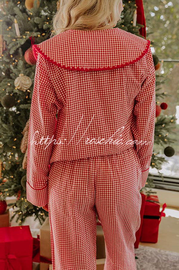 Ensemble pyjama à carreaux vichy brodés Casse-Noisette – Coupe ample