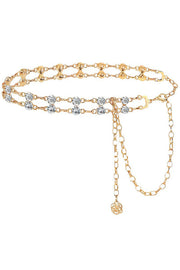 Rhinestone Chain Belt – Adjustable Gold & Silver Waist Chain