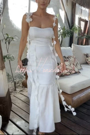 Robe midi queue de poisson à col en cœur – Vacances et fête