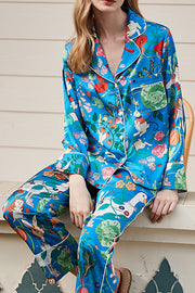 Carrot Rabbit Print Long Sleeve Two-Piece Lounge Set